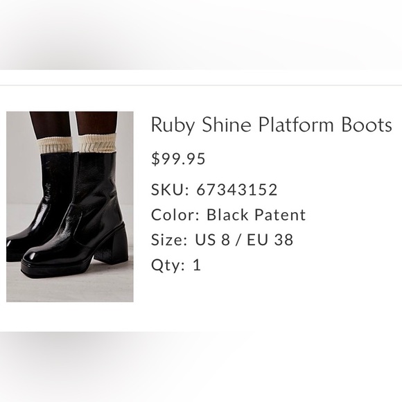 NEW Free People ruby shine platform boot size 38 $99made in Spain sold out - Picture 4 of 16